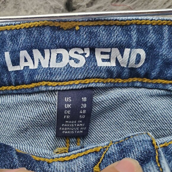 Lands End Jeans Women’s Size 18 Blue Straight-Leg Classic Fit Stretch Denim - Picture 2 of 12